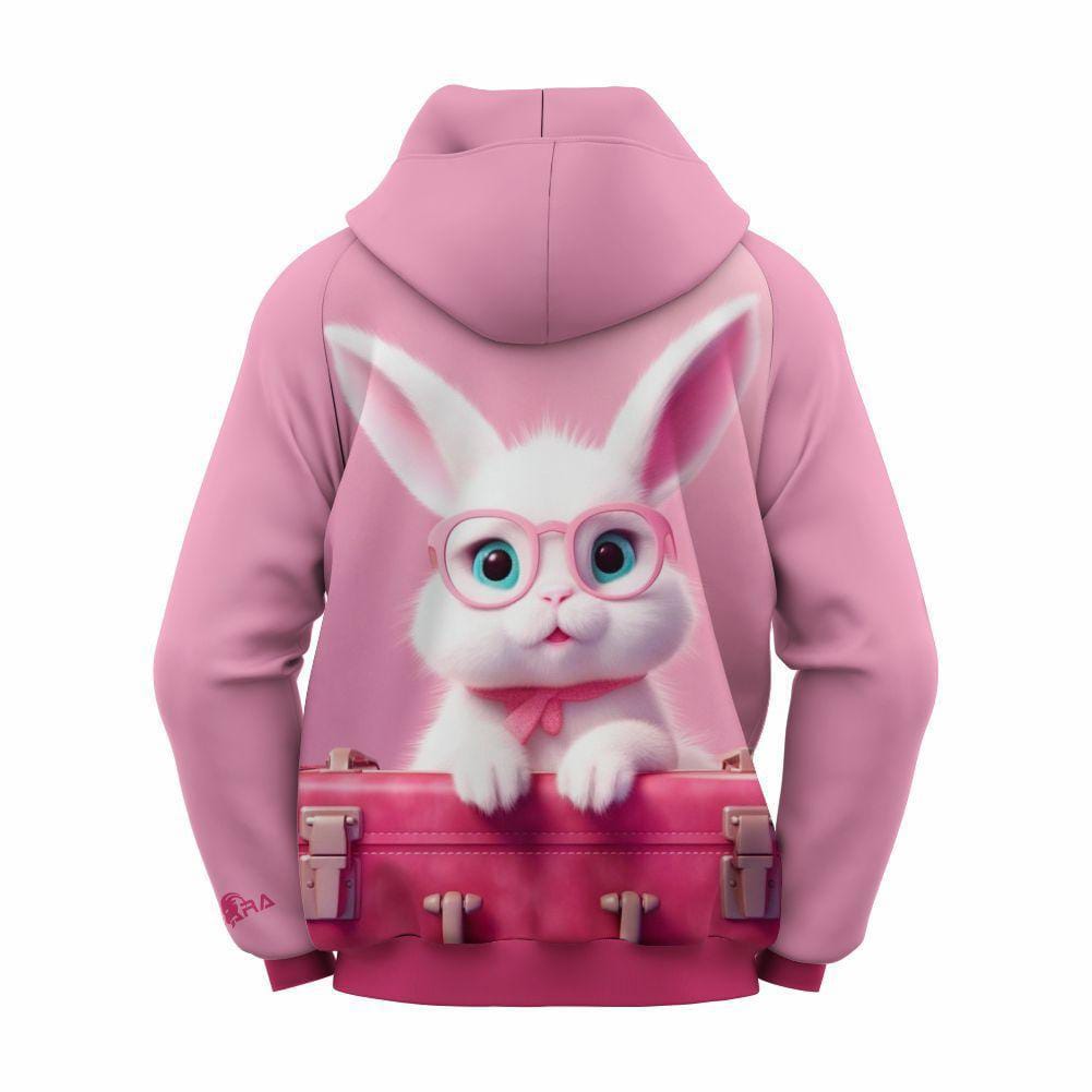 Girls' Kangaroo Printed Polyester Fleece Hoodie